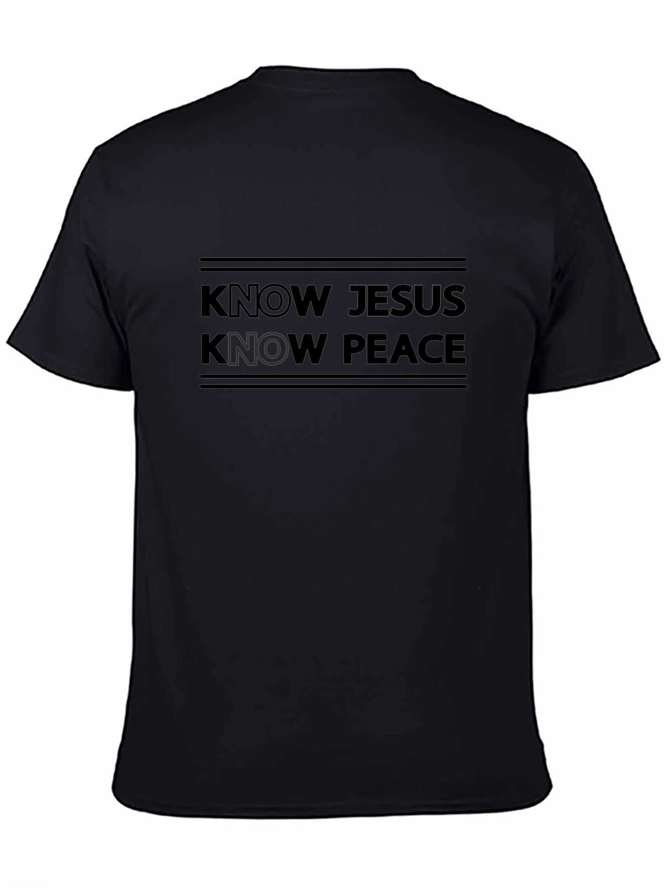Know Jesus Know Peace Black Graphic Tee