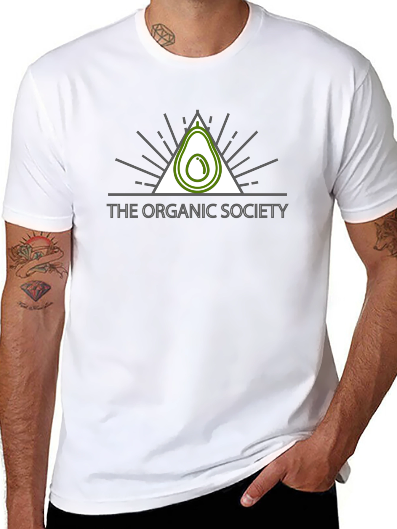 Organic Society Avocado Graphic Tee - Black