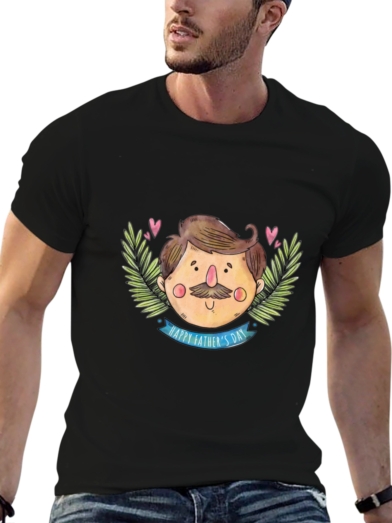Happy Fathers Day Cartoon Graphic T-Shirt