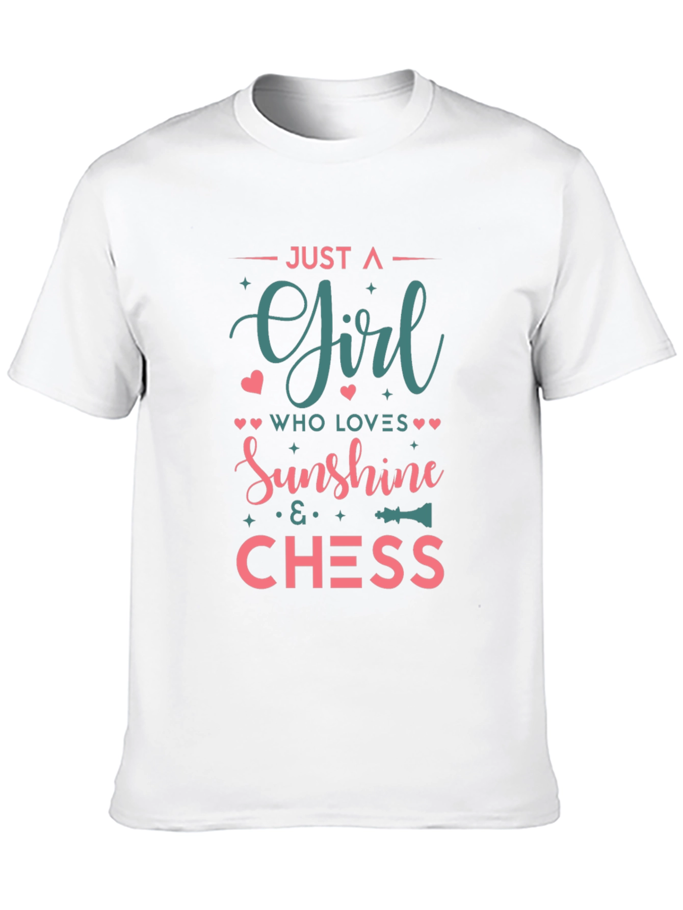Girl Loves Sunshine & Chess Black T-Shirt