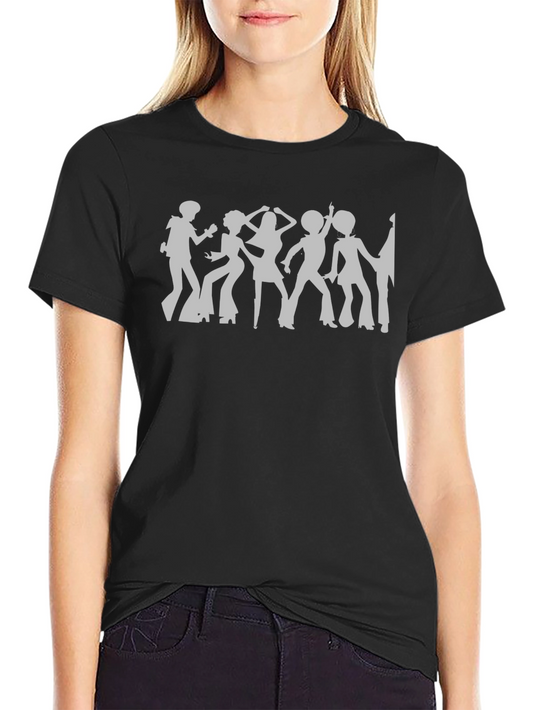 Retro Disco Dance Silhouette Black T-Shirt