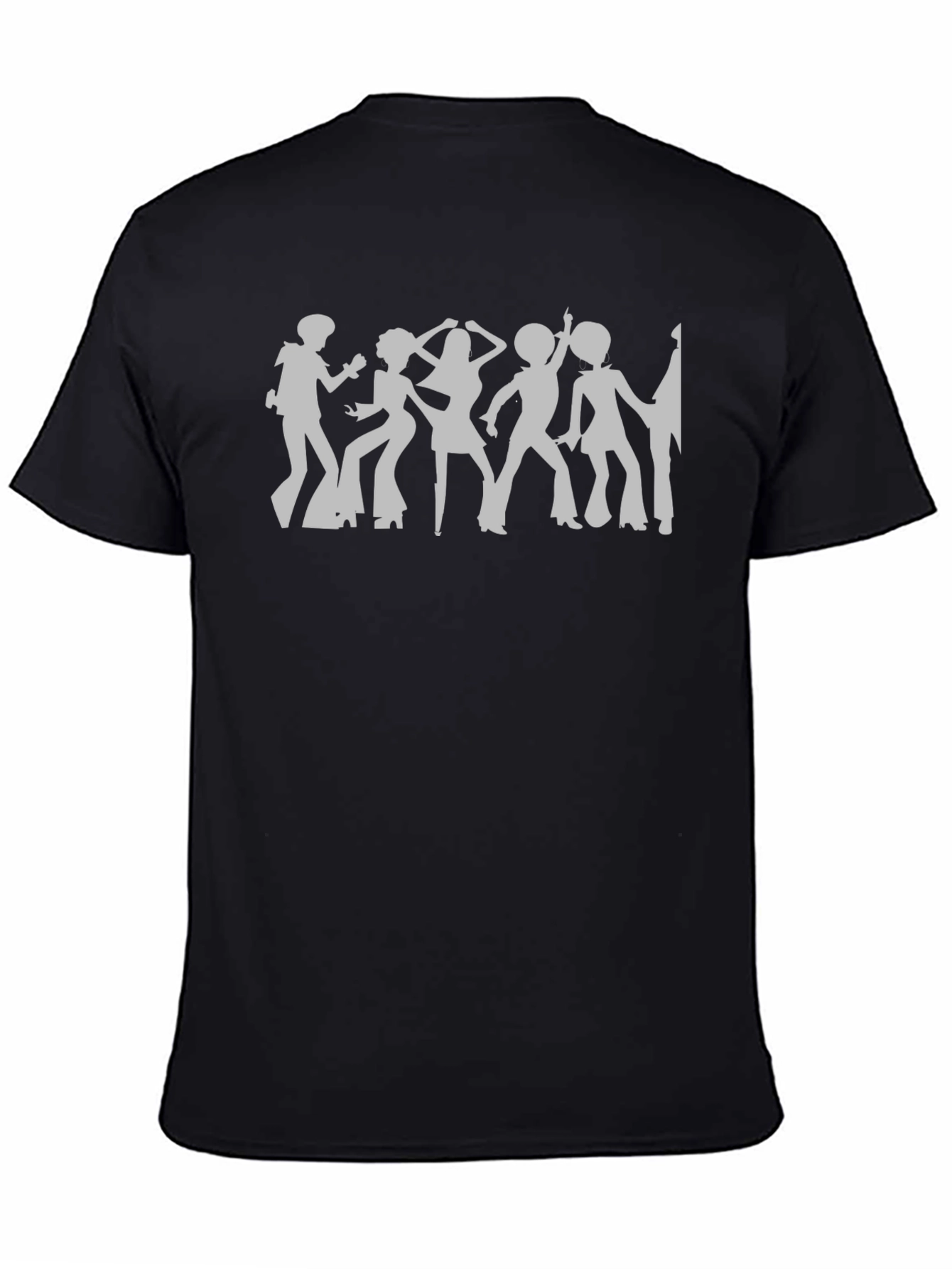 Retro Disco Dance Silhouette Black T-Shirt