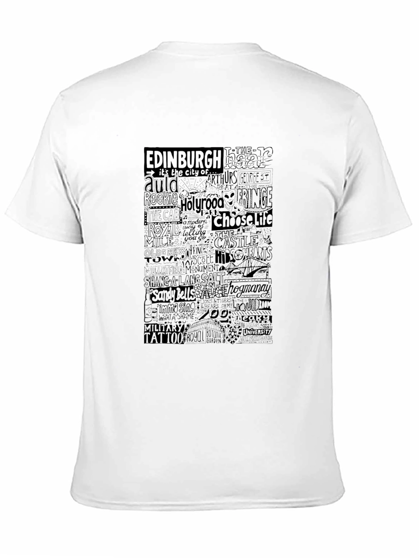 Edinburgh Typography Print Black T-Shirt