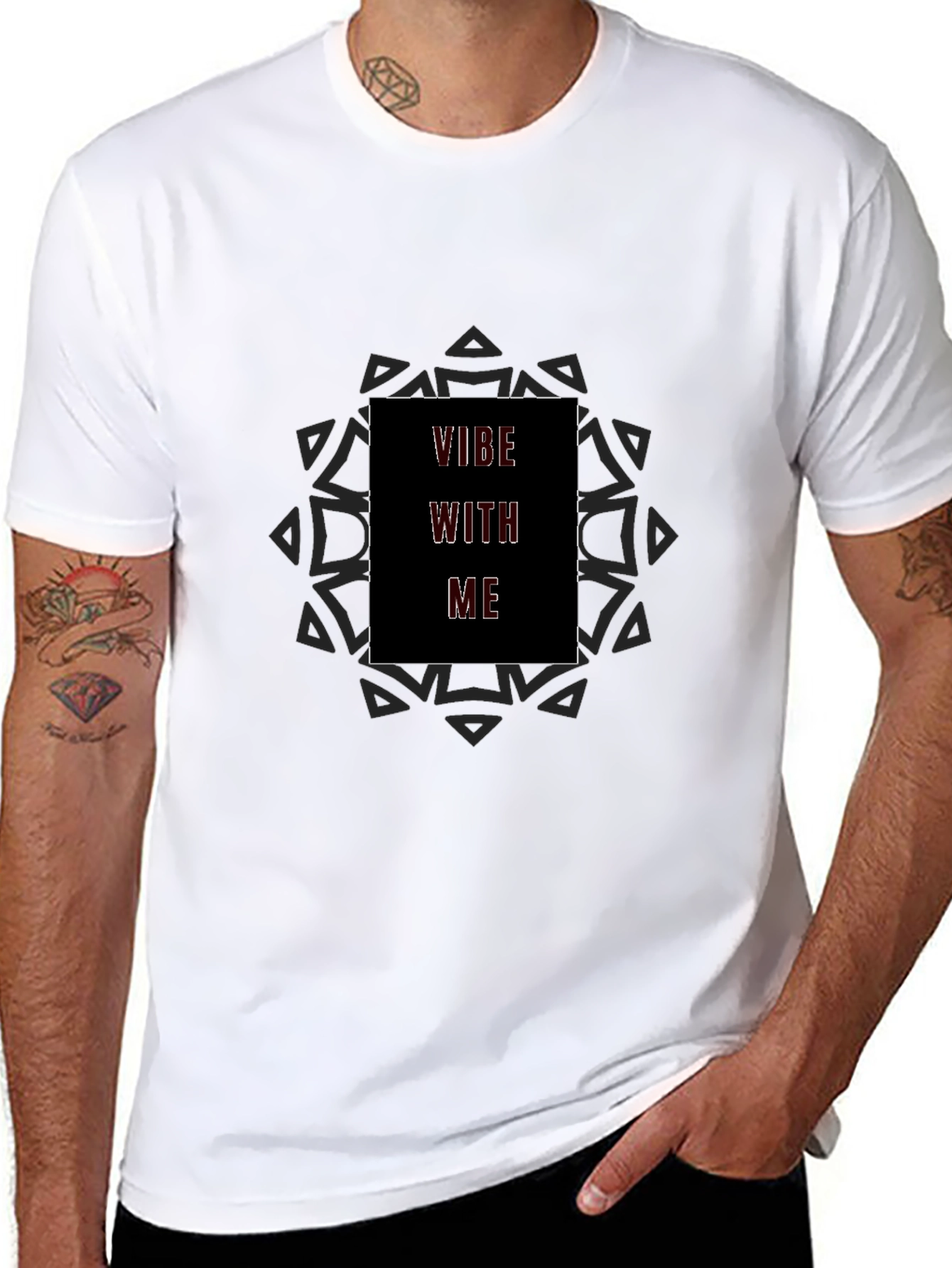Vibe With Me Graphic Tee - Black Cotton Blend