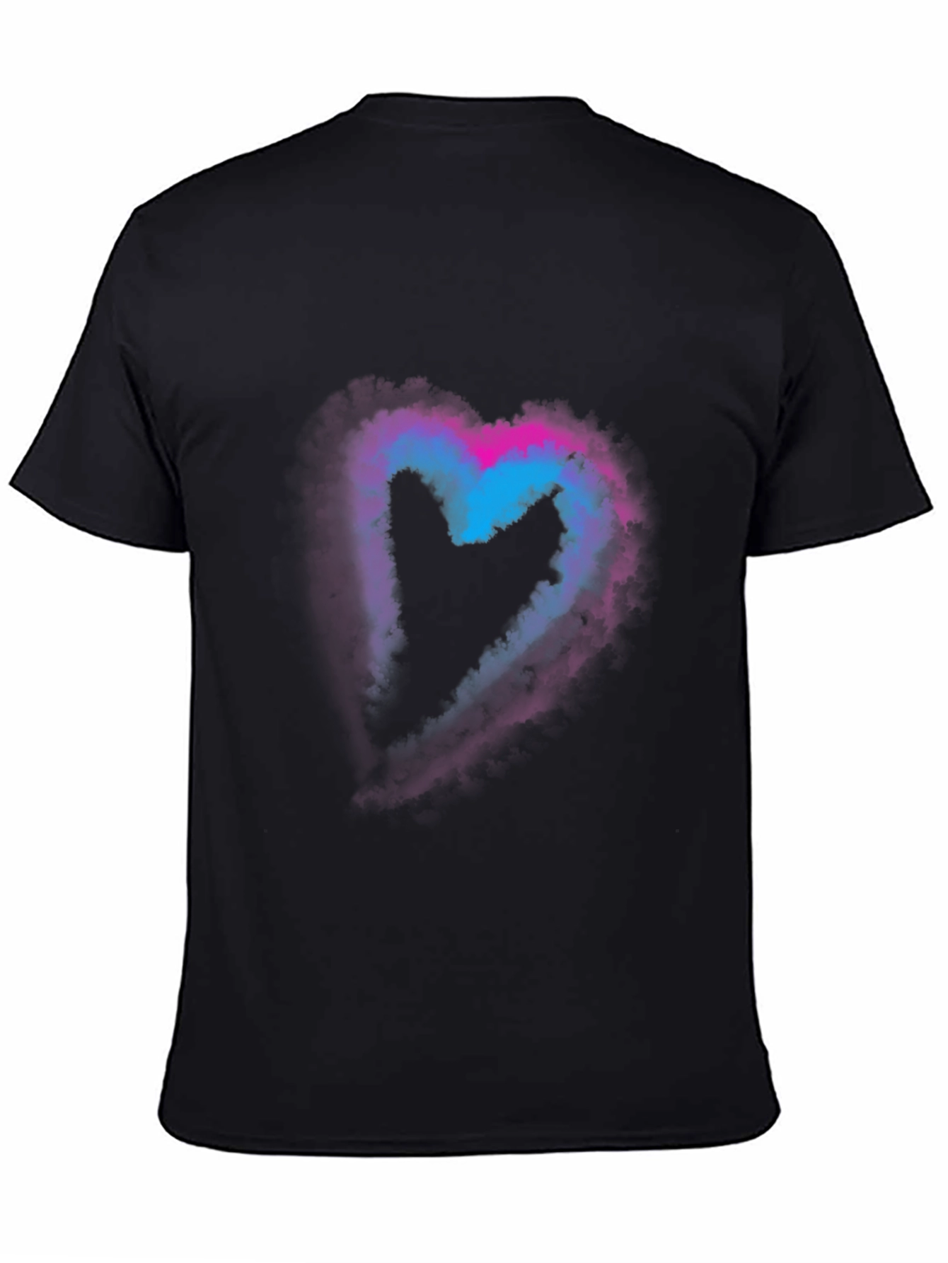 Heart Nebula Graphic Print Black T-Shirt