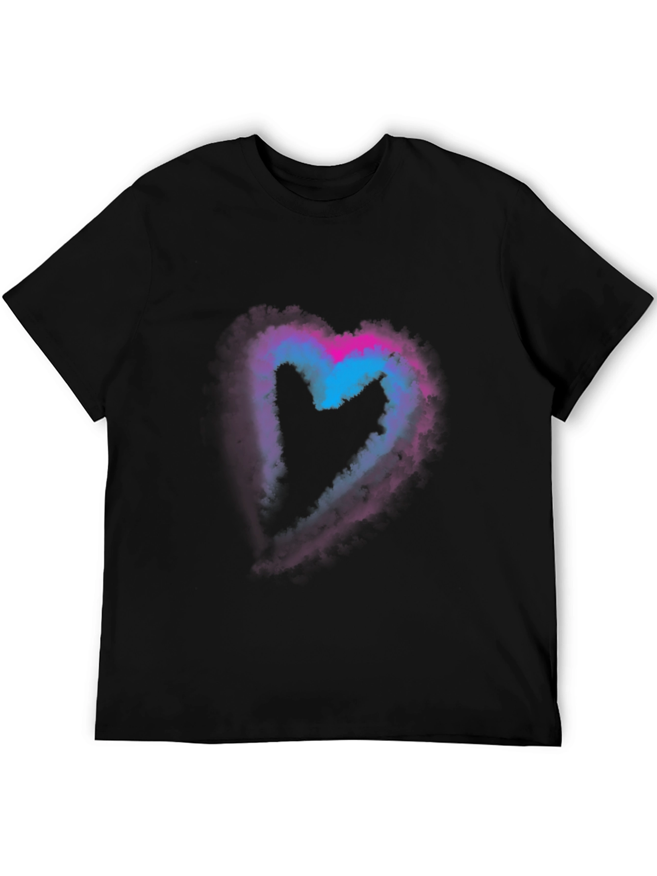 Heart Nebula Graphic Print Black T-Shirt