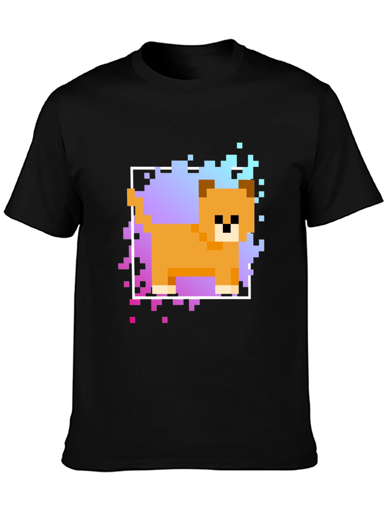 Pixel Dog Graphic T-Shirt - Trendy Casual Wear