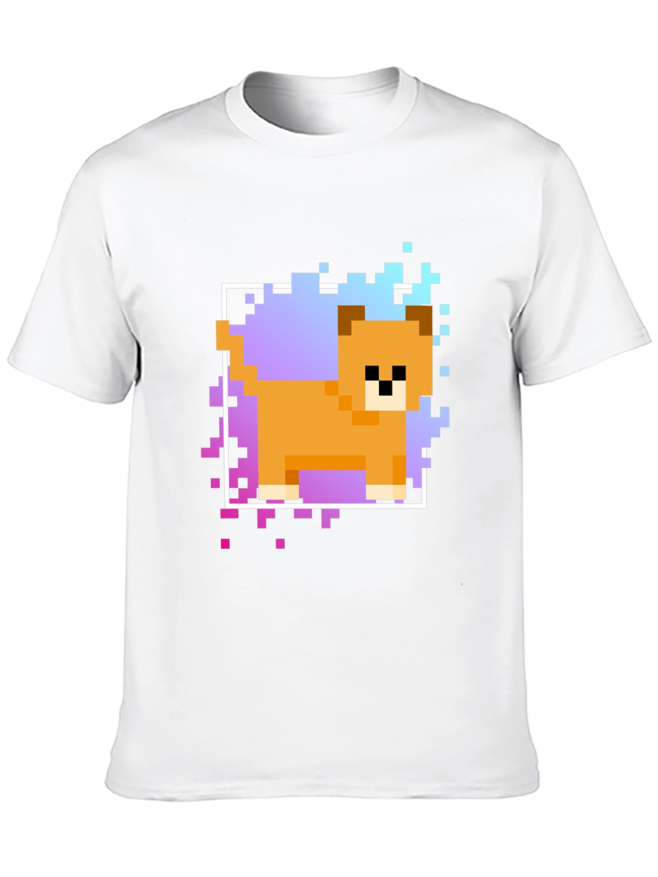 Pixel Dog Graphic T-Shirt - Trendy Casual Wear