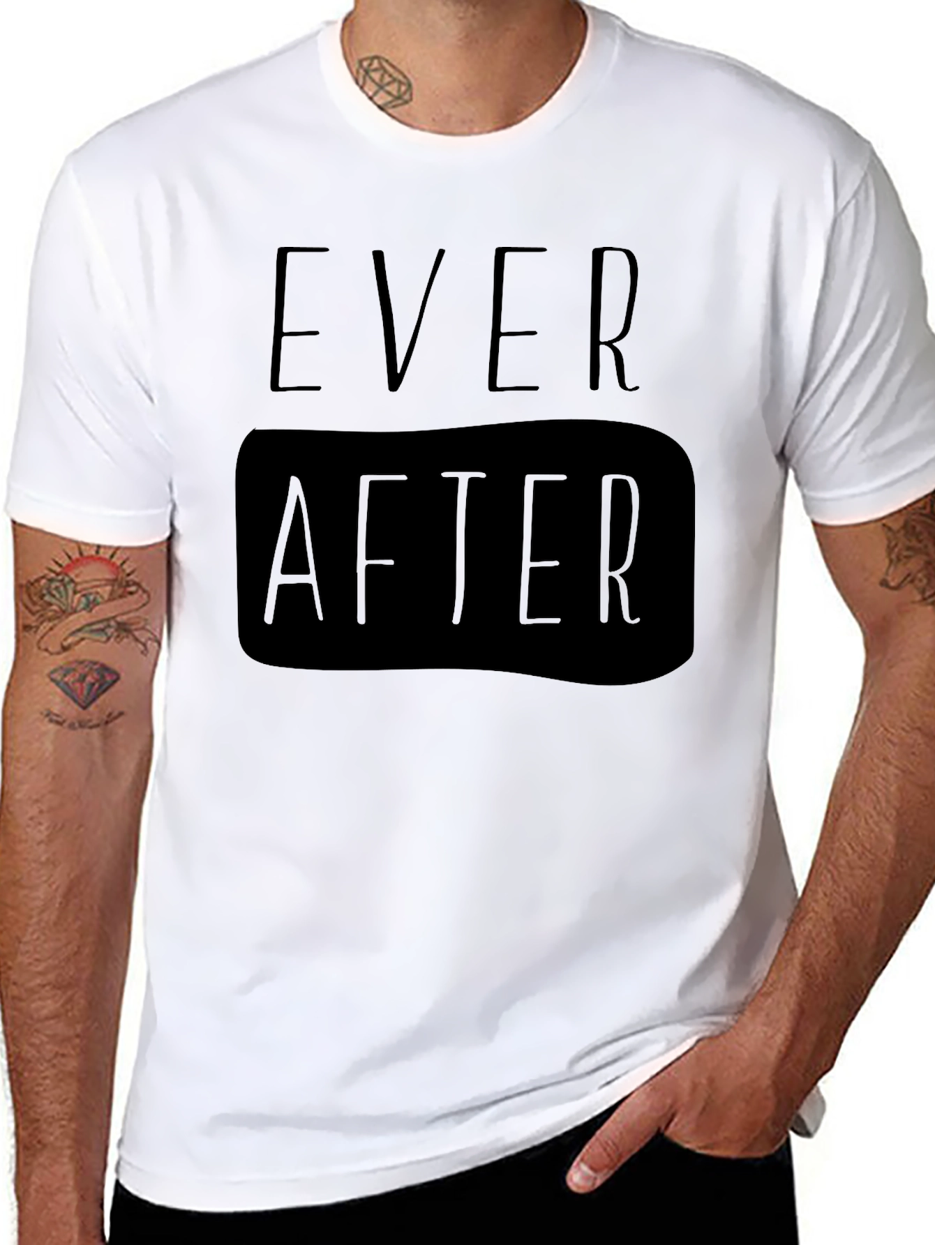 Ever After Black Graphic Tee for Men