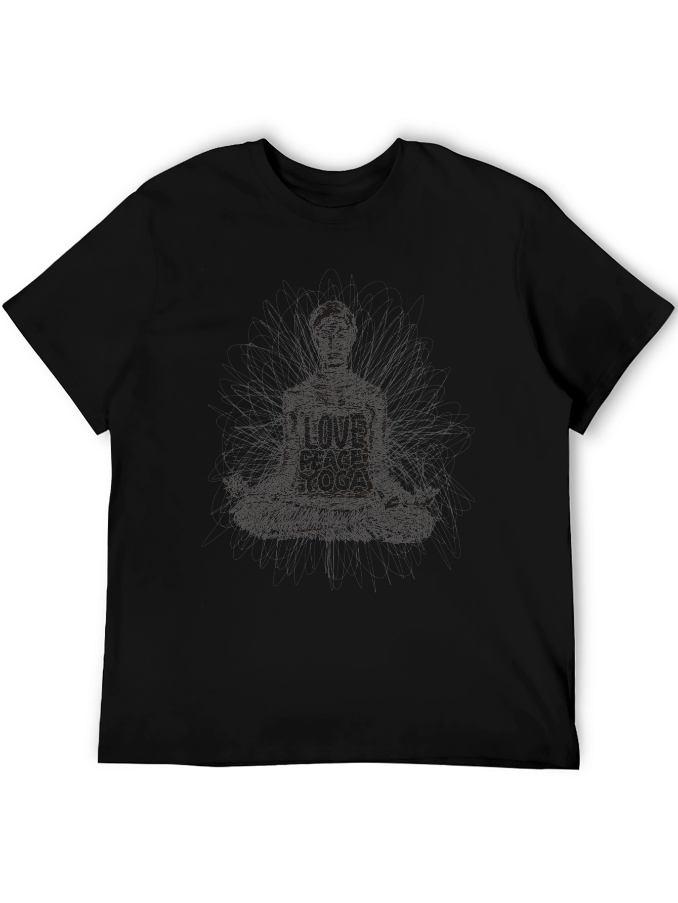 Black Yoga Love Mens T-Shirt
