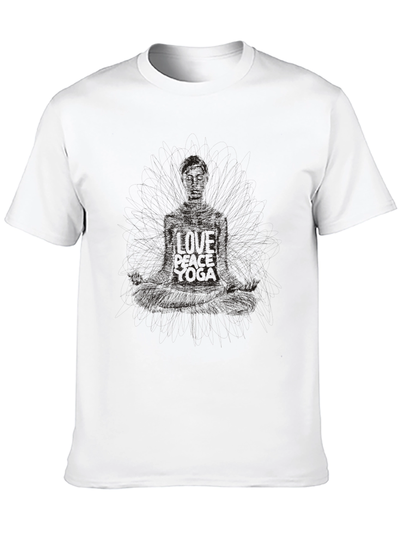 Black Yoga Love Mens T-Shirt