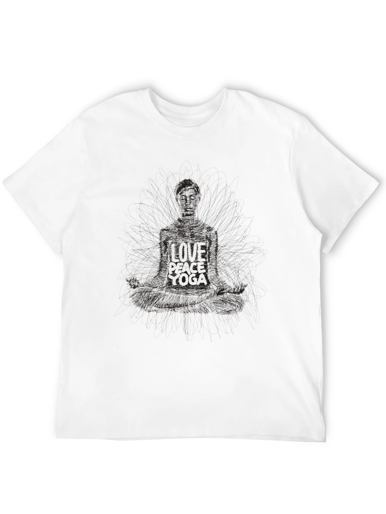 Black Yoga Love Mens T-Shirt