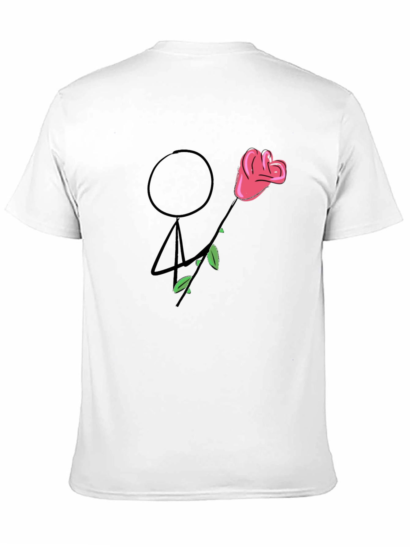 Stick Figure Rose Graphic Tee - Unique Design