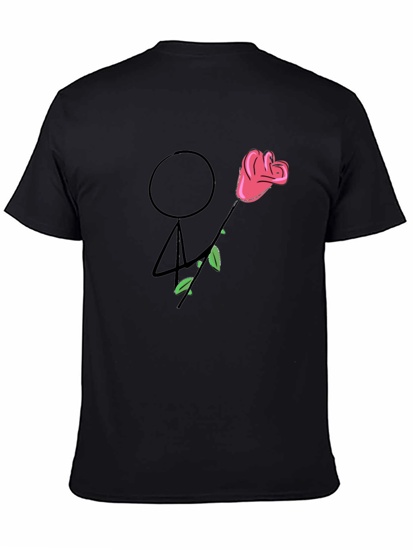Stick Figure Rose Graphic Tee - Unique Design