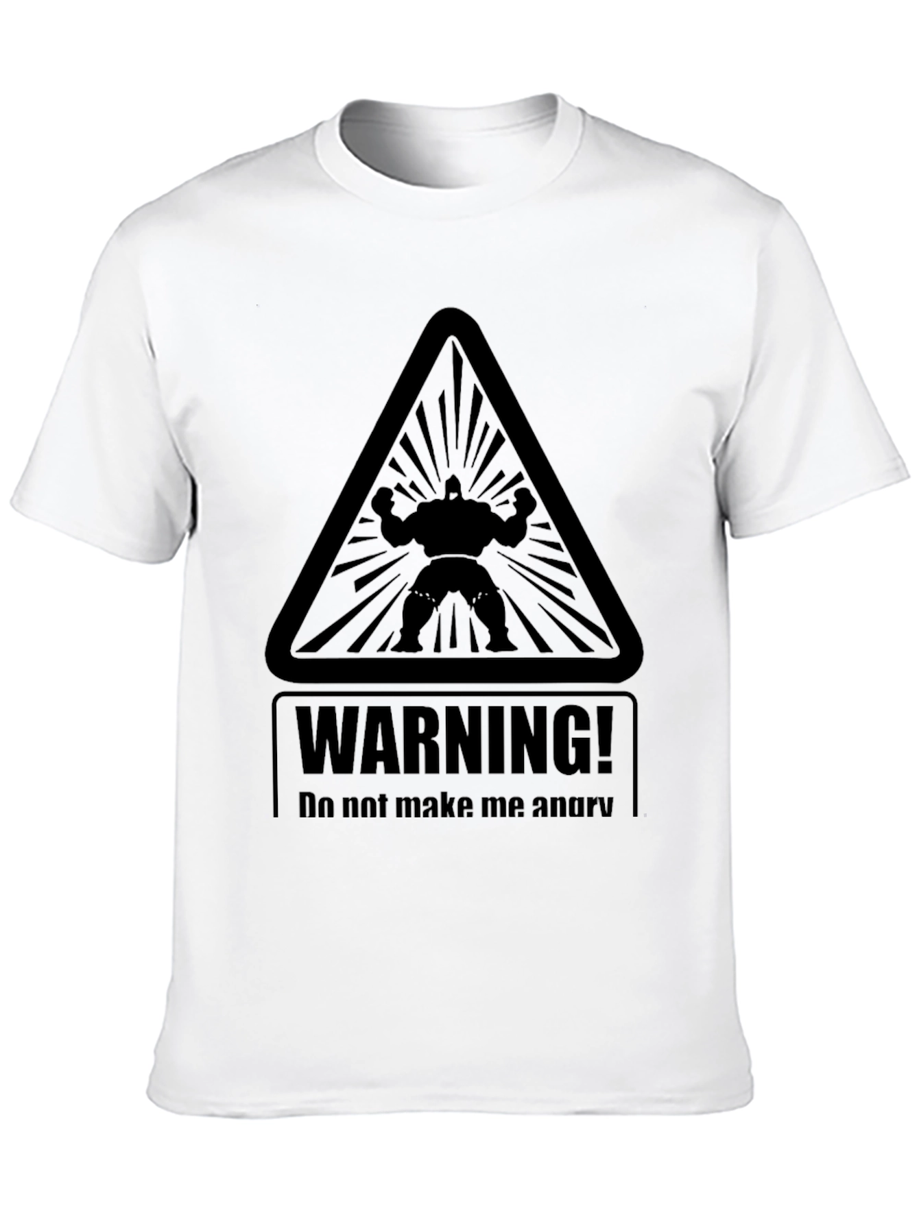 Warning Angry Man Graphic Black T-Shirt