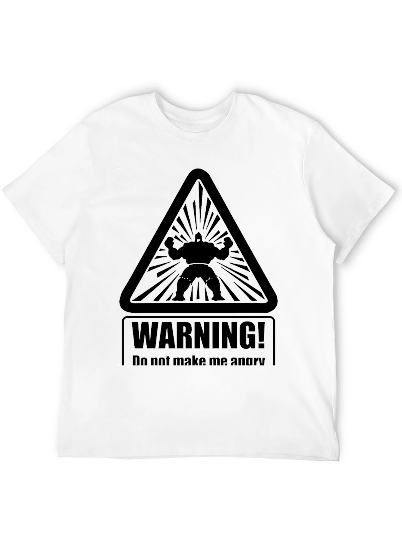 Warning Angry Man Graphic Black T-Shirt