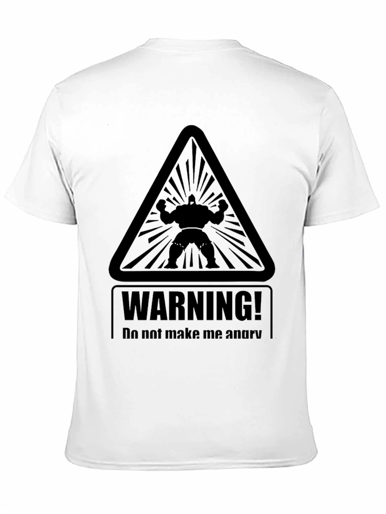 Warning Angry Man Graphic Black T-Shirt
