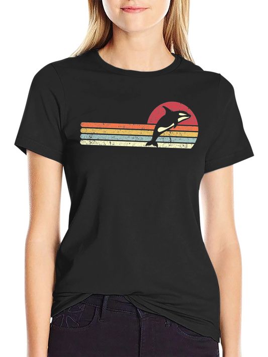 Vintage Orca Sunset T-Shirt - Black