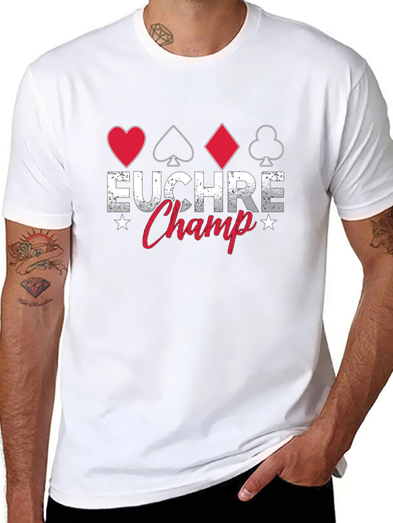 Euchre Champ Graphic T-Shirt - Card Game Winner