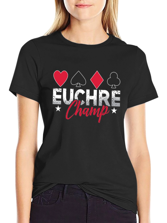 Euchre Champ Graphic T-Shirt - Card Game Winner