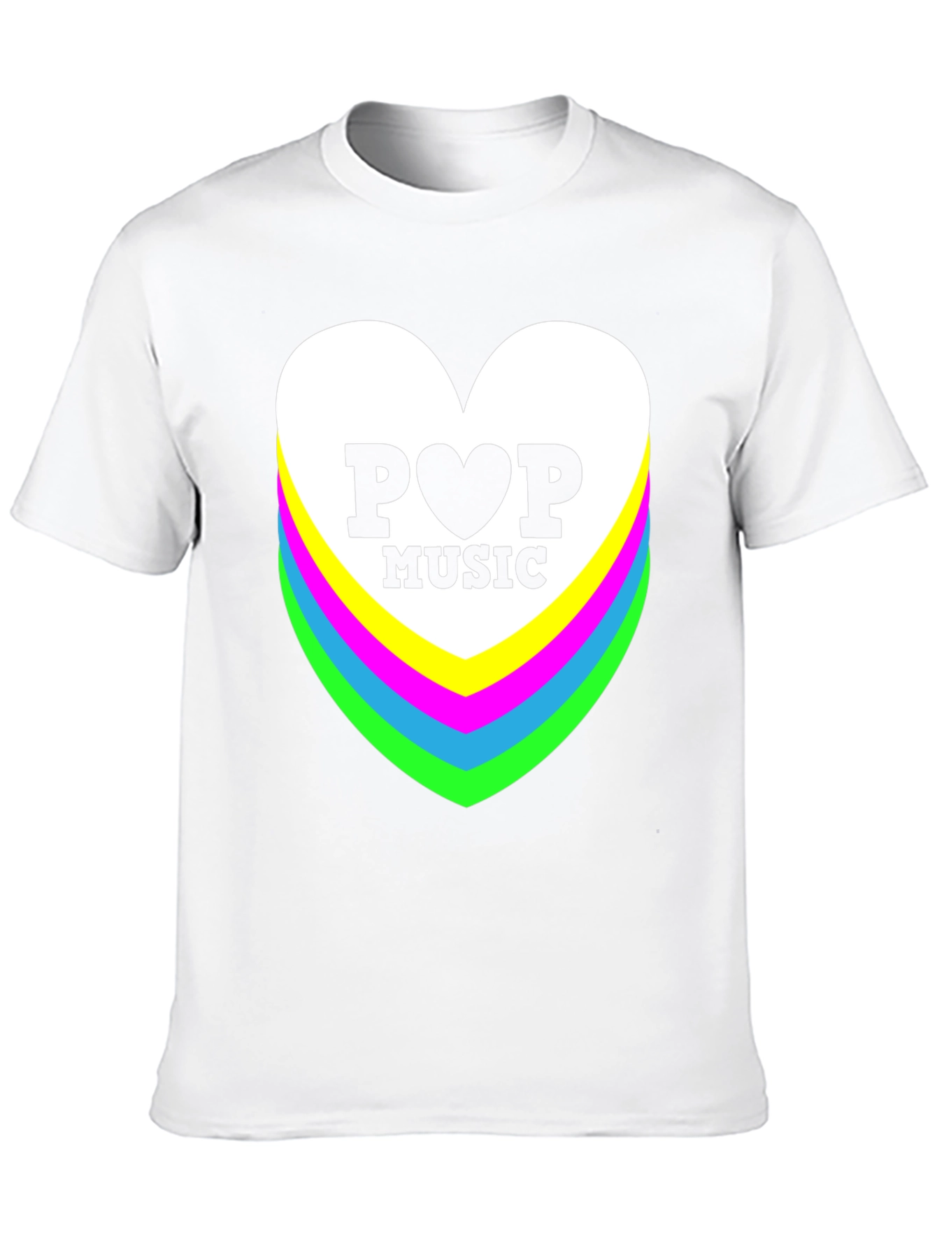 Pop Music Heart Graphic Black T-Shirt