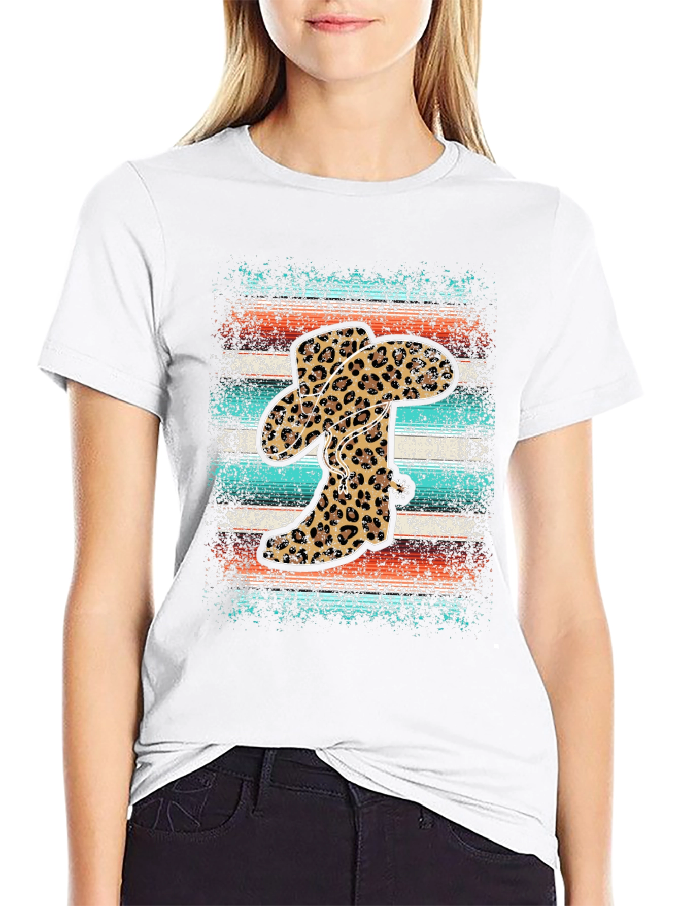 Leopard Cowboy Boots Graphic Tee