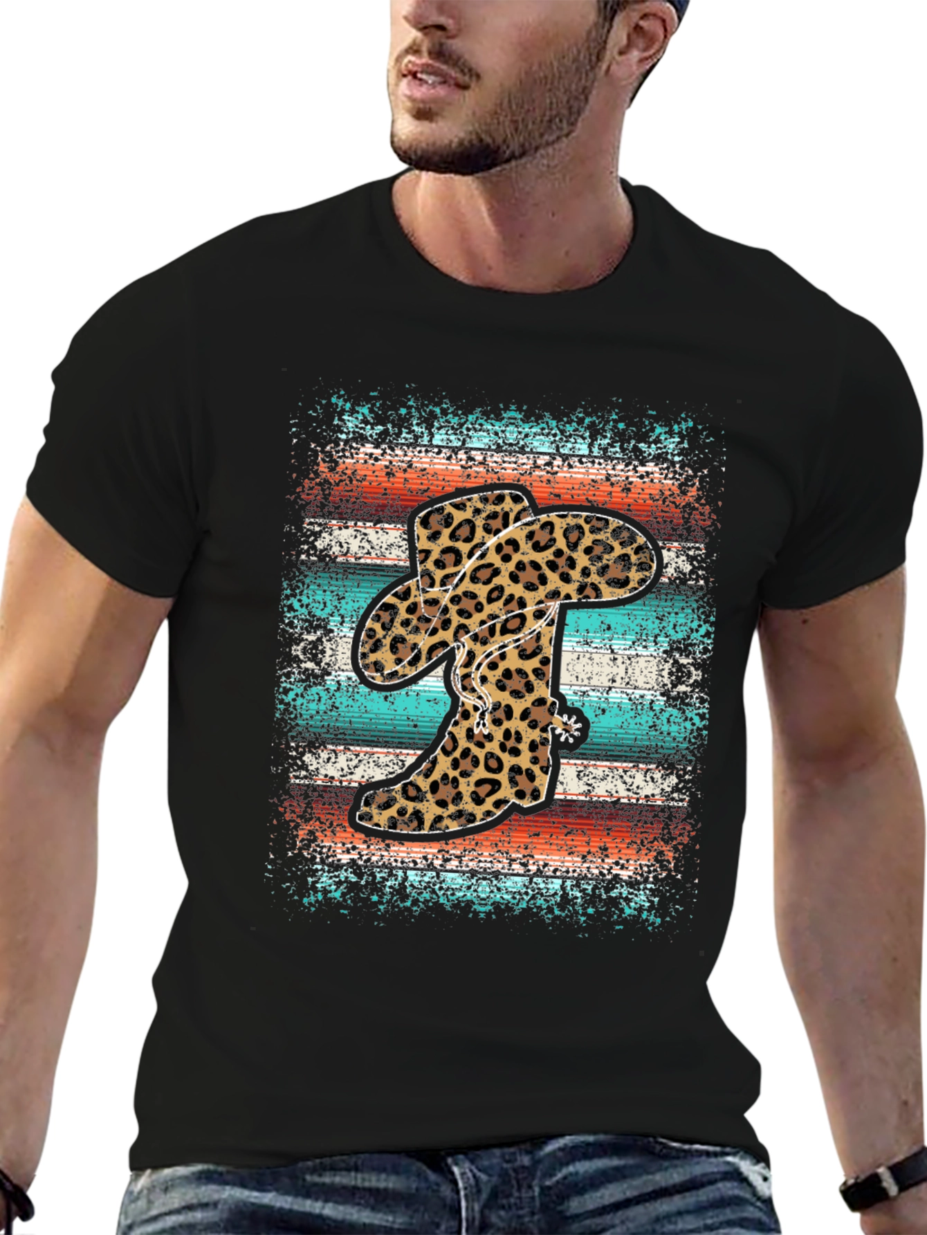 Leopard Cowboy Boots Graphic Tee