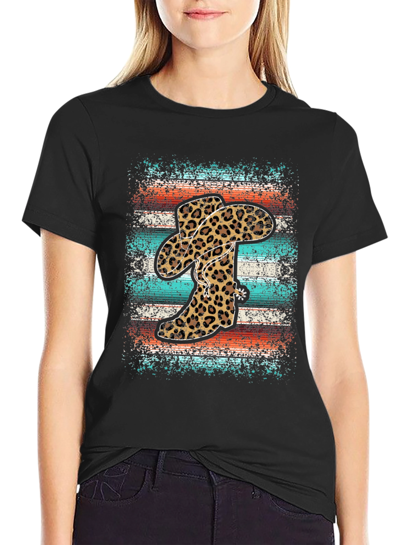Leopard Cowboy Boots Graphic Tee