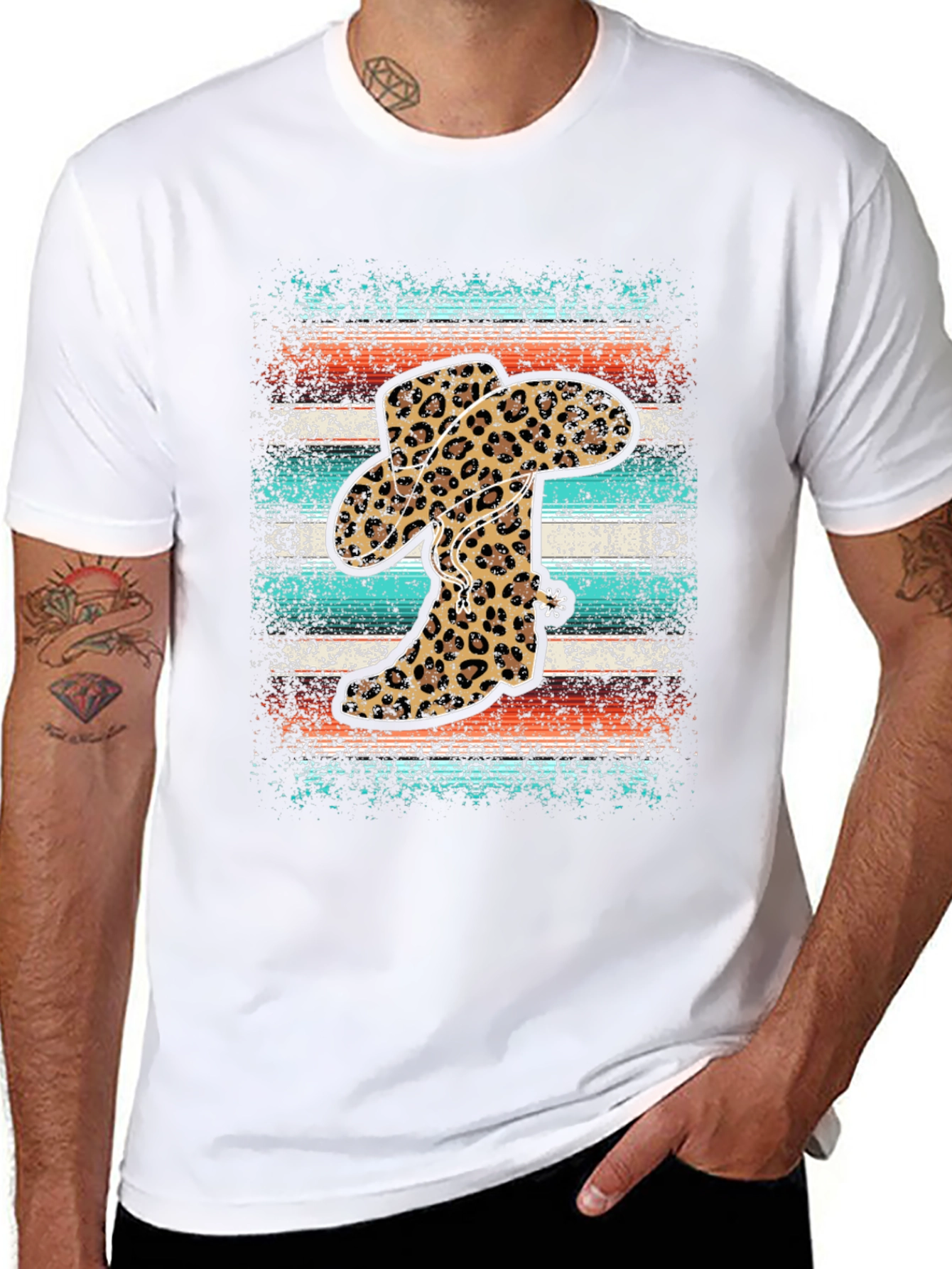 Leopard Cowboy Boots Graphic Tee