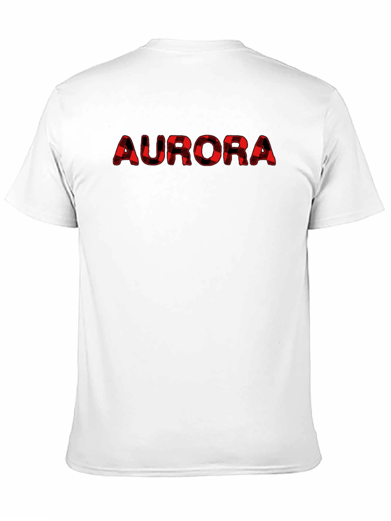 Mens Black T-Shirt with Plaid AURORA Print