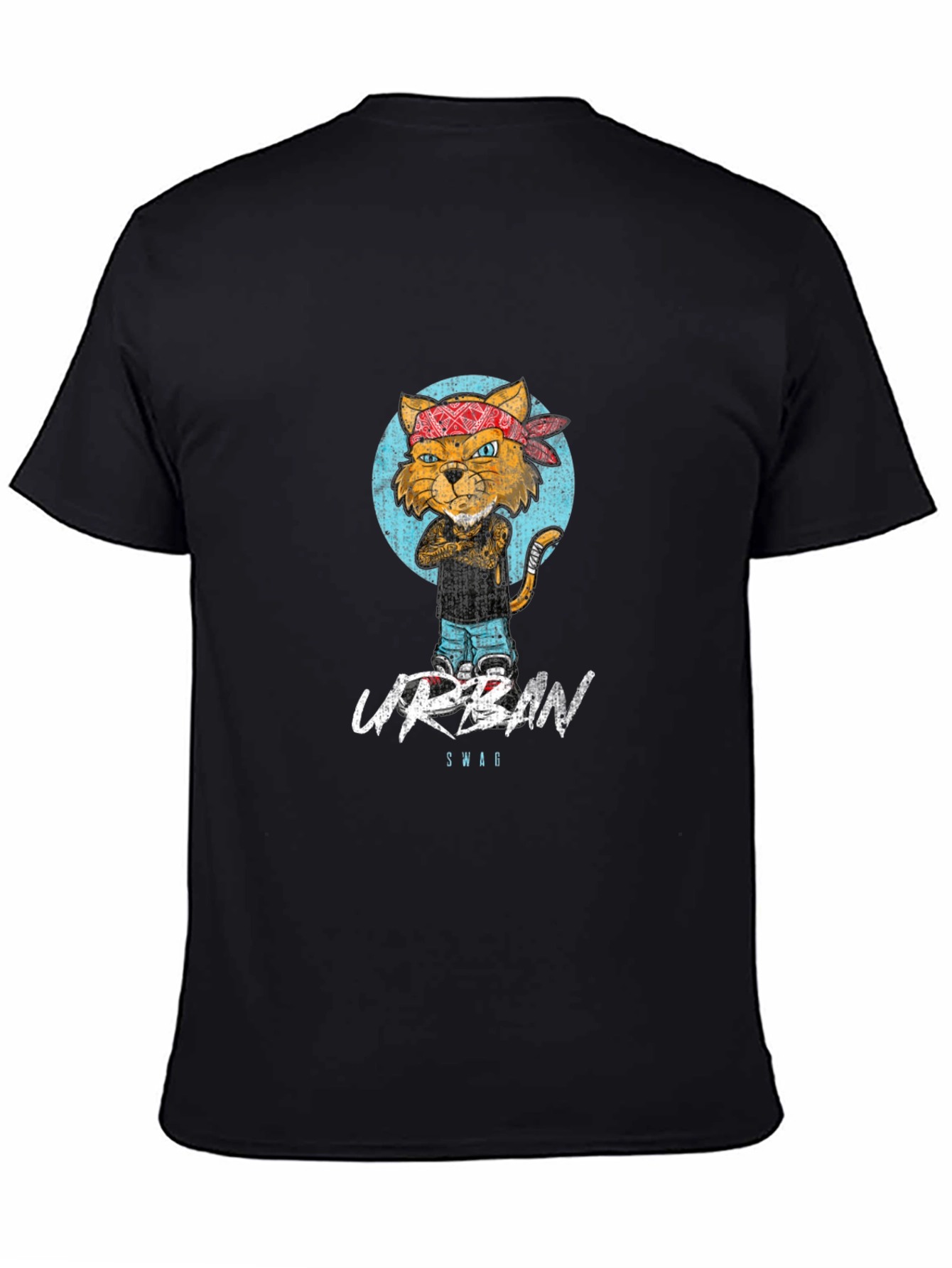 Urban Swag Cat Graphic Print T-Shirt