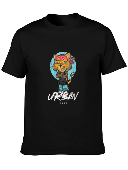 Urban Swag Cat Graphic Print T-Shirt