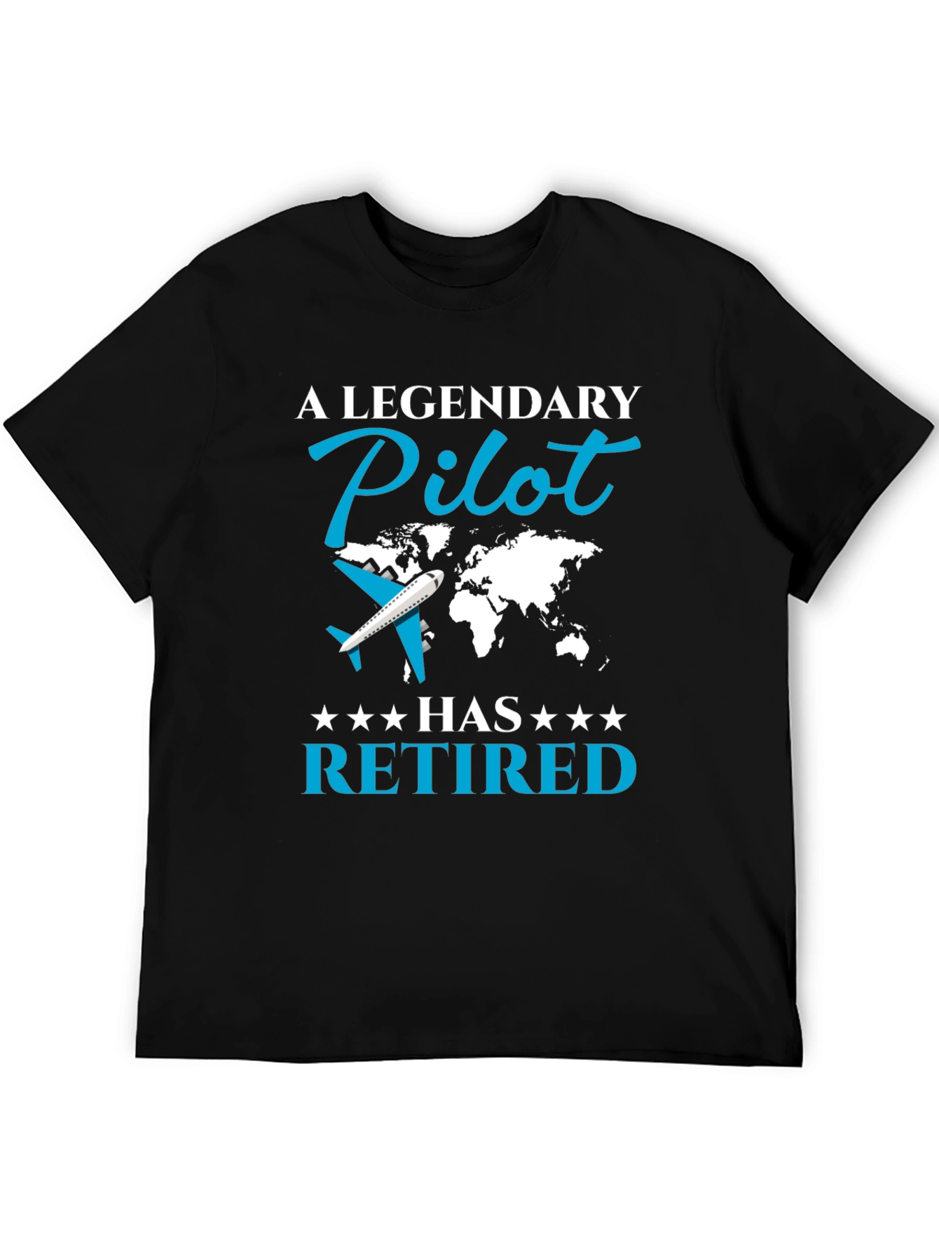 Legendary Retired Pilot Black T-Shirt