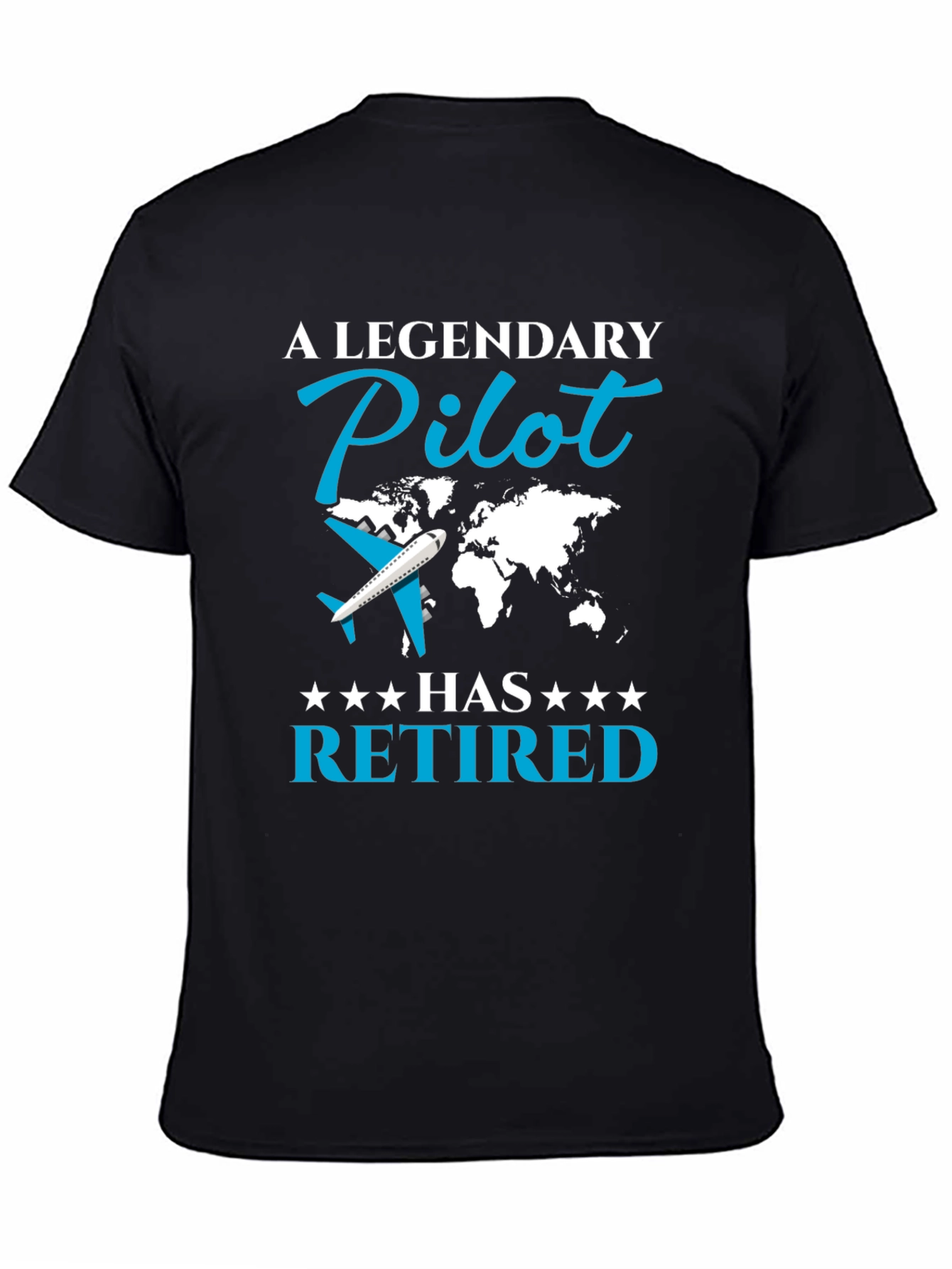 Legendary Retired Pilot Black T-Shirt