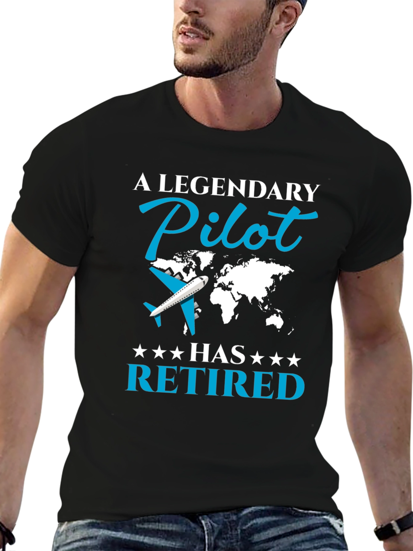 Legendary Retired Pilot Black T-Shirt