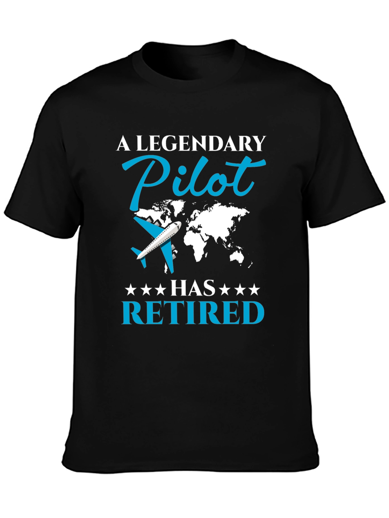 Legendary Retired Pilot Black T-Shirt