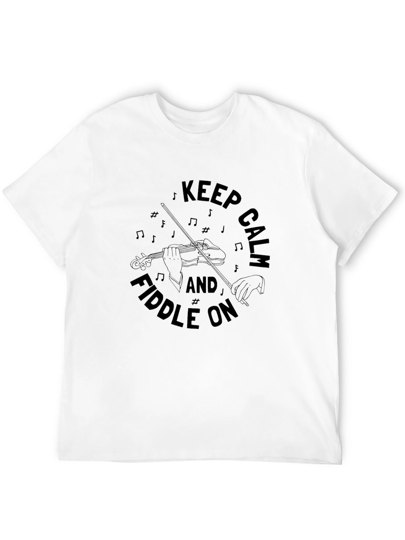 Keep Calm and Fiddle On Black T-Shirt