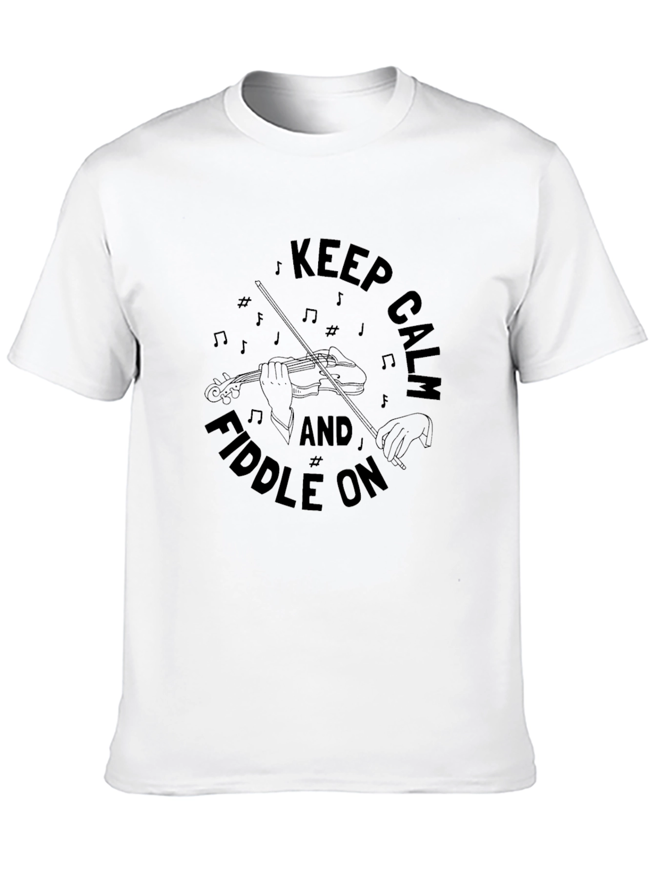 Keep Calm and Fiddle On Black T-Shirt