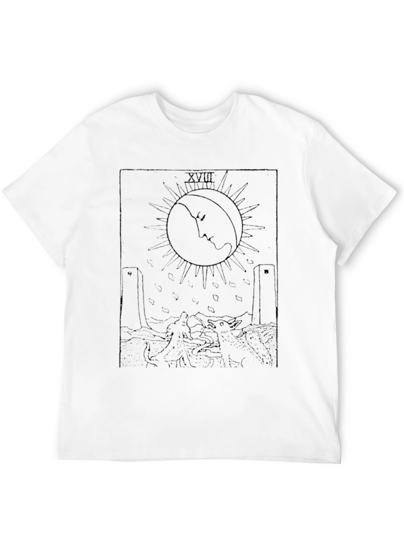 Moon Tarot Card Black T-Shirt