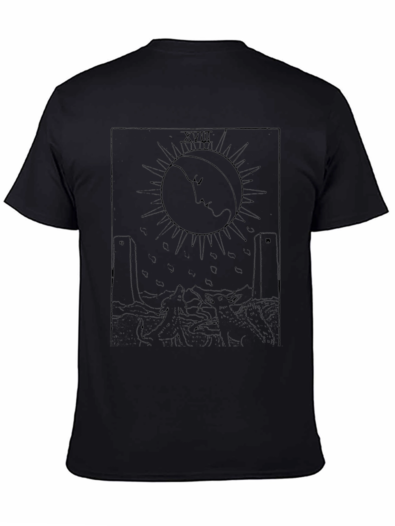 Moon Tarot Card Black T-Shirt