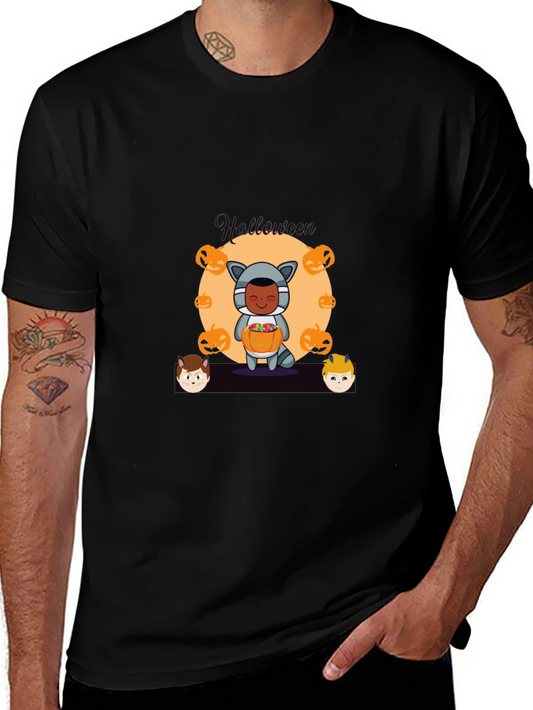Halloween Graphic Print Black T-Shirt