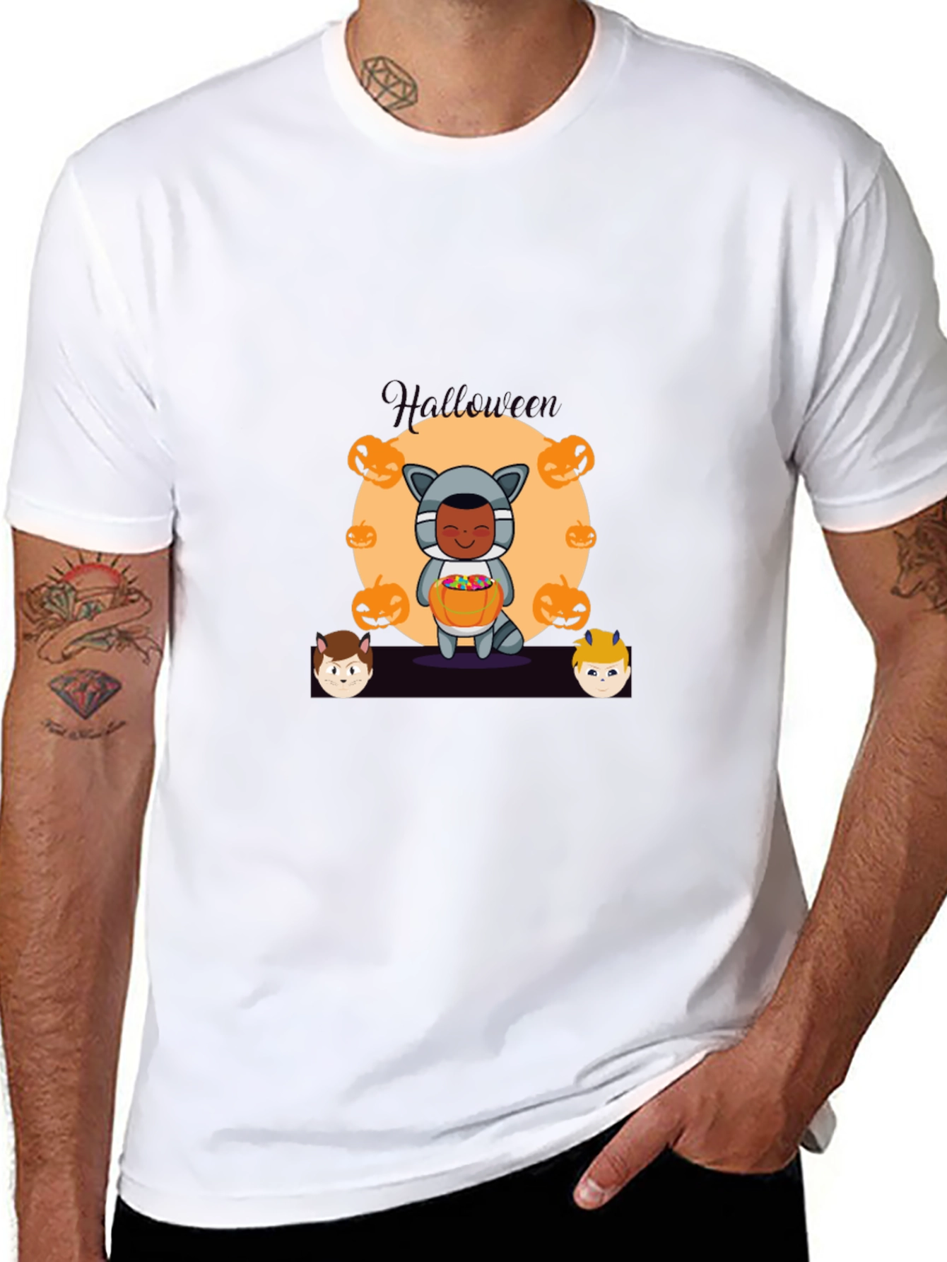 Halloween Graphic Print Black T-Shirt
