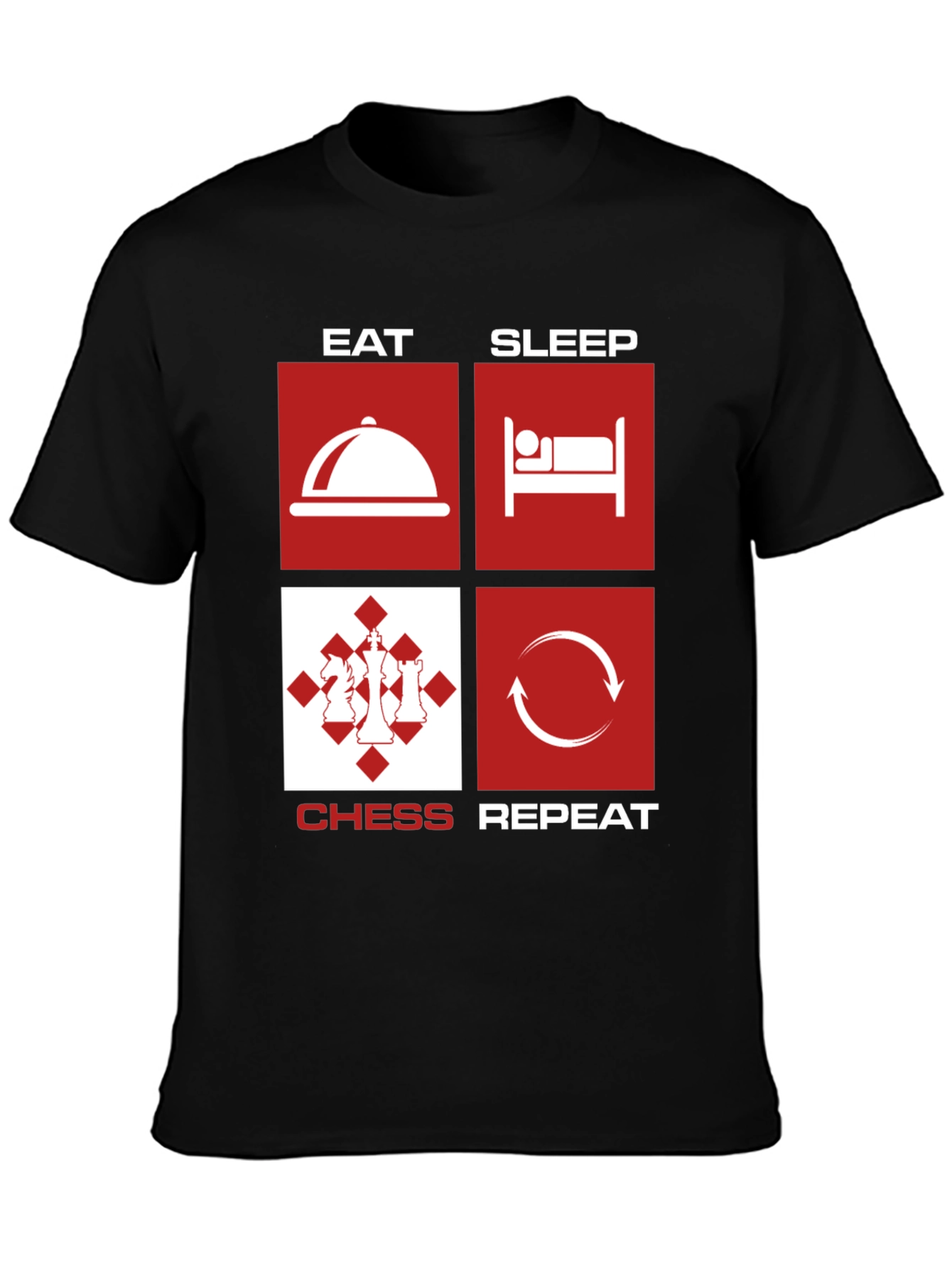 Eat Sleep Chess Repeat Graphic T-Shirt