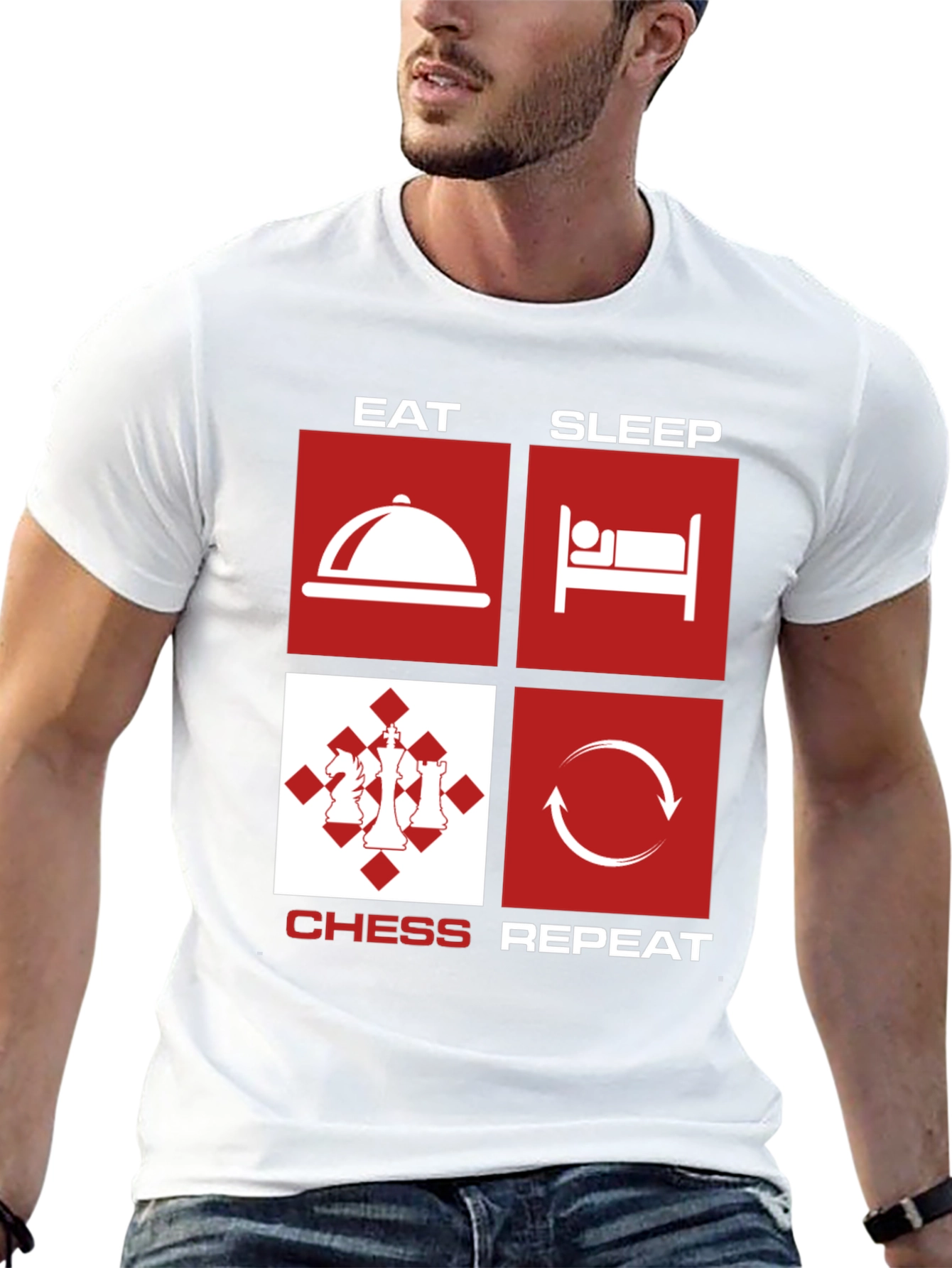 Eat Sleep Chess Repeat Graphic T-Shirt