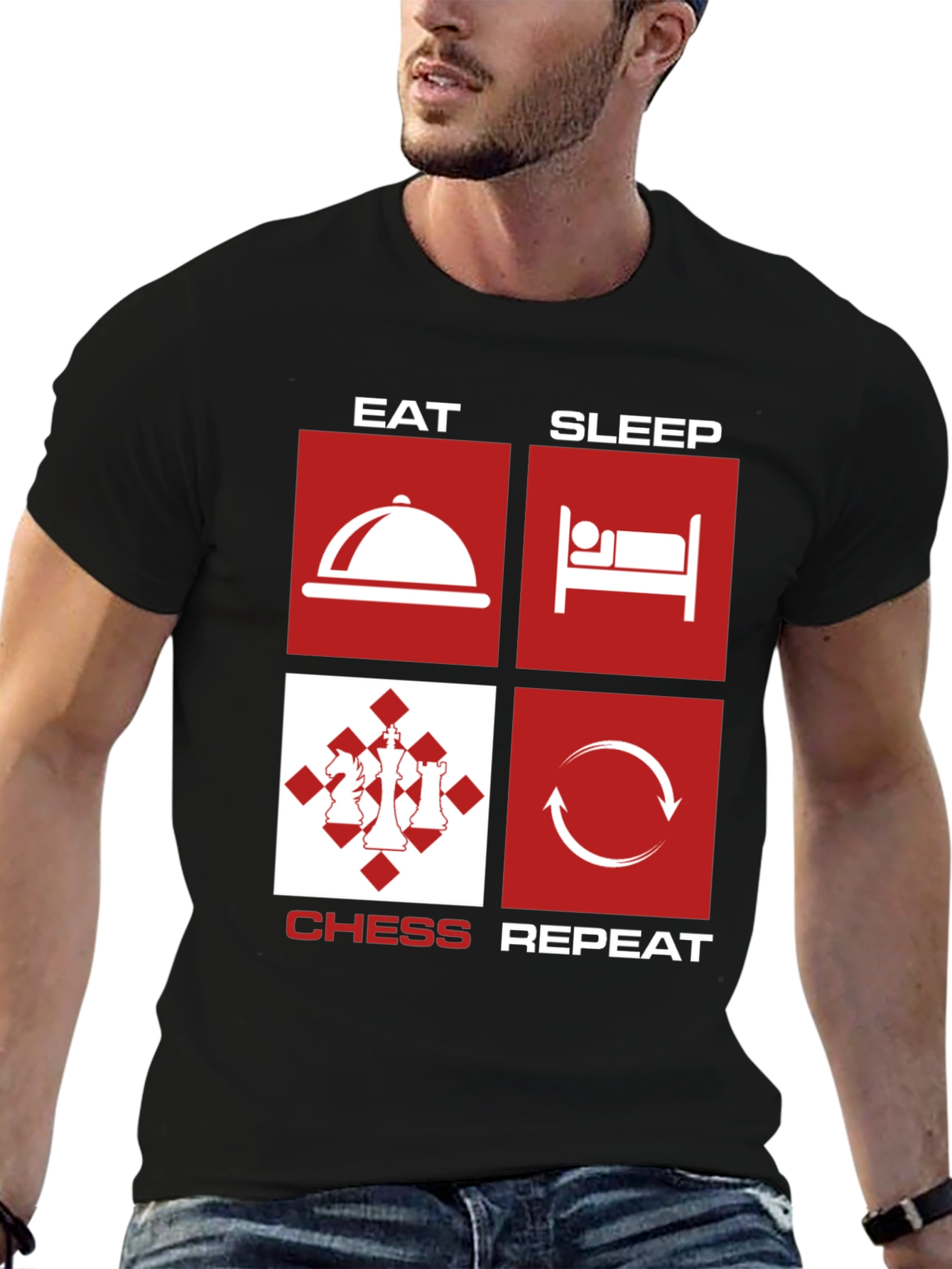 Eat Sleep Chess Repeat Graphic T-Shirt