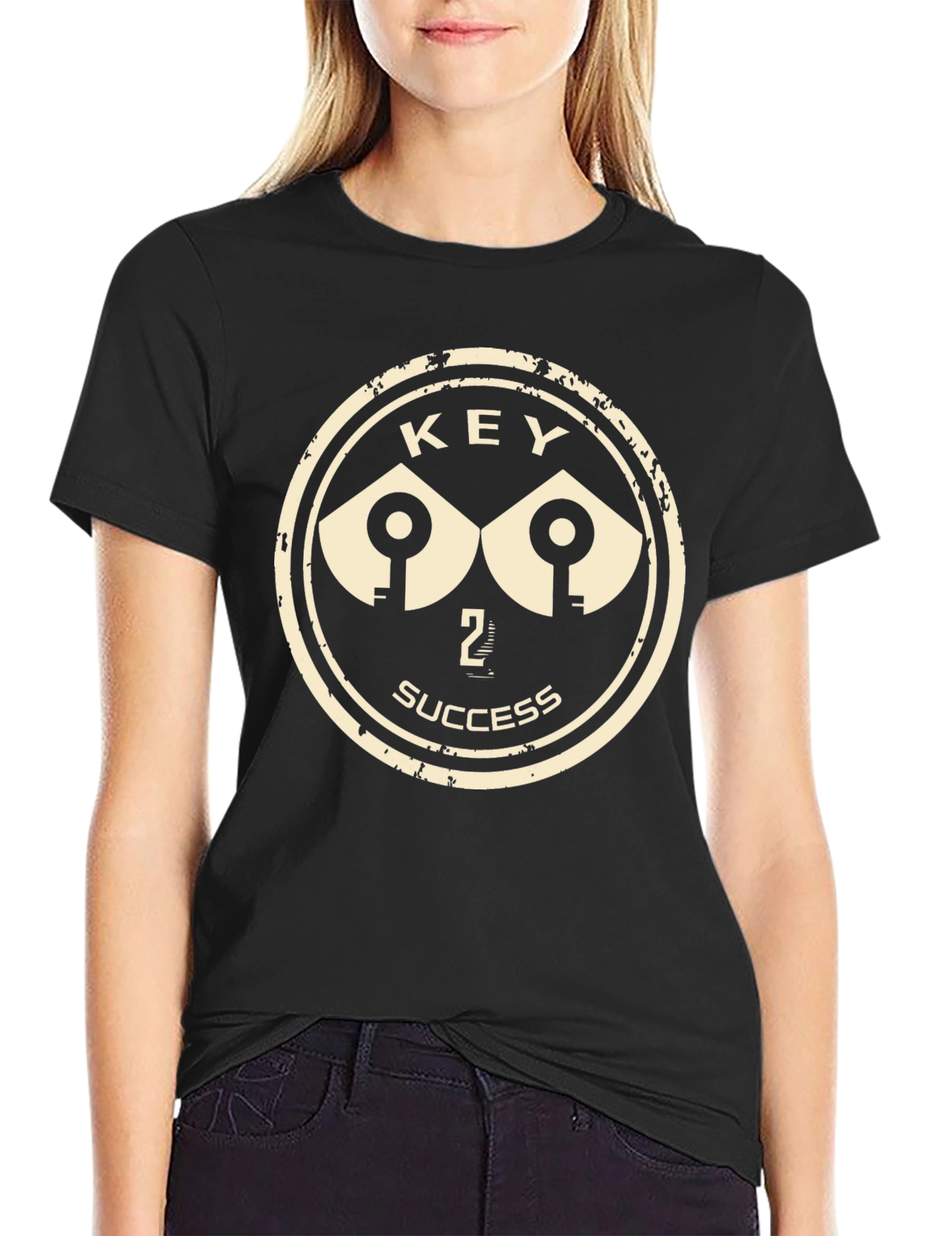 Key 2 Success Black Graphic Print T-Shirt