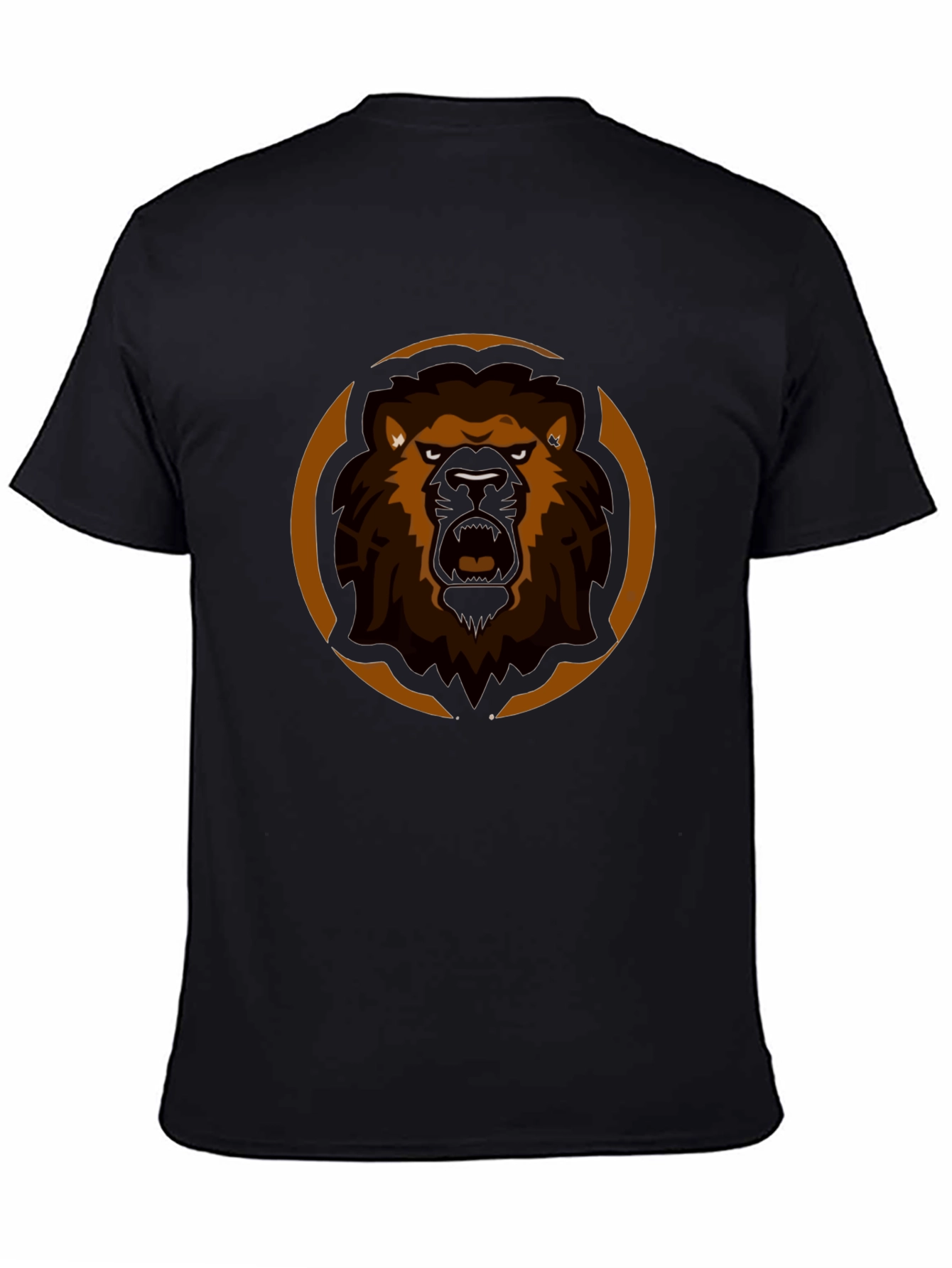 Lion Graphic Tee - Black Cotton Blend T-Shirt
