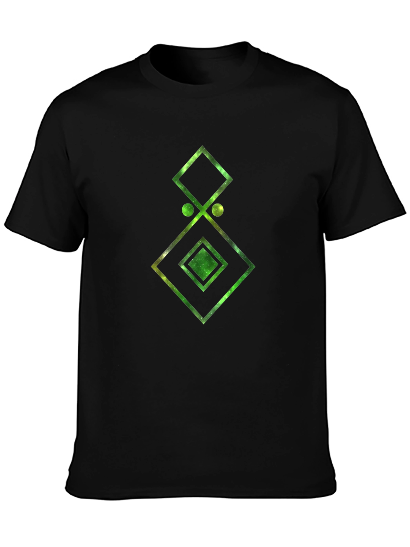 Geometric Galaxy Print Black T-Shirt