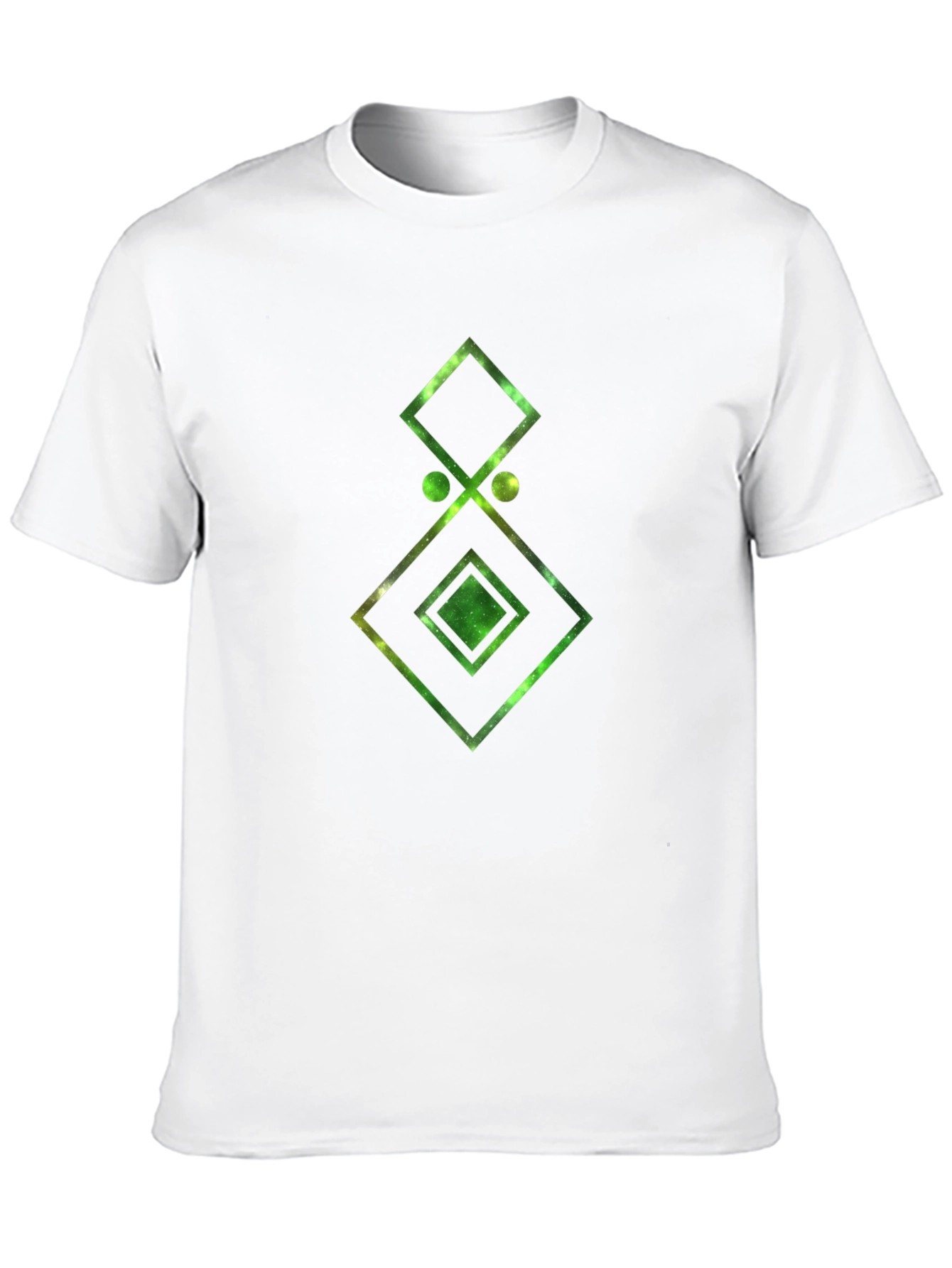 Geometric Galaxy Print Black T-Shirt