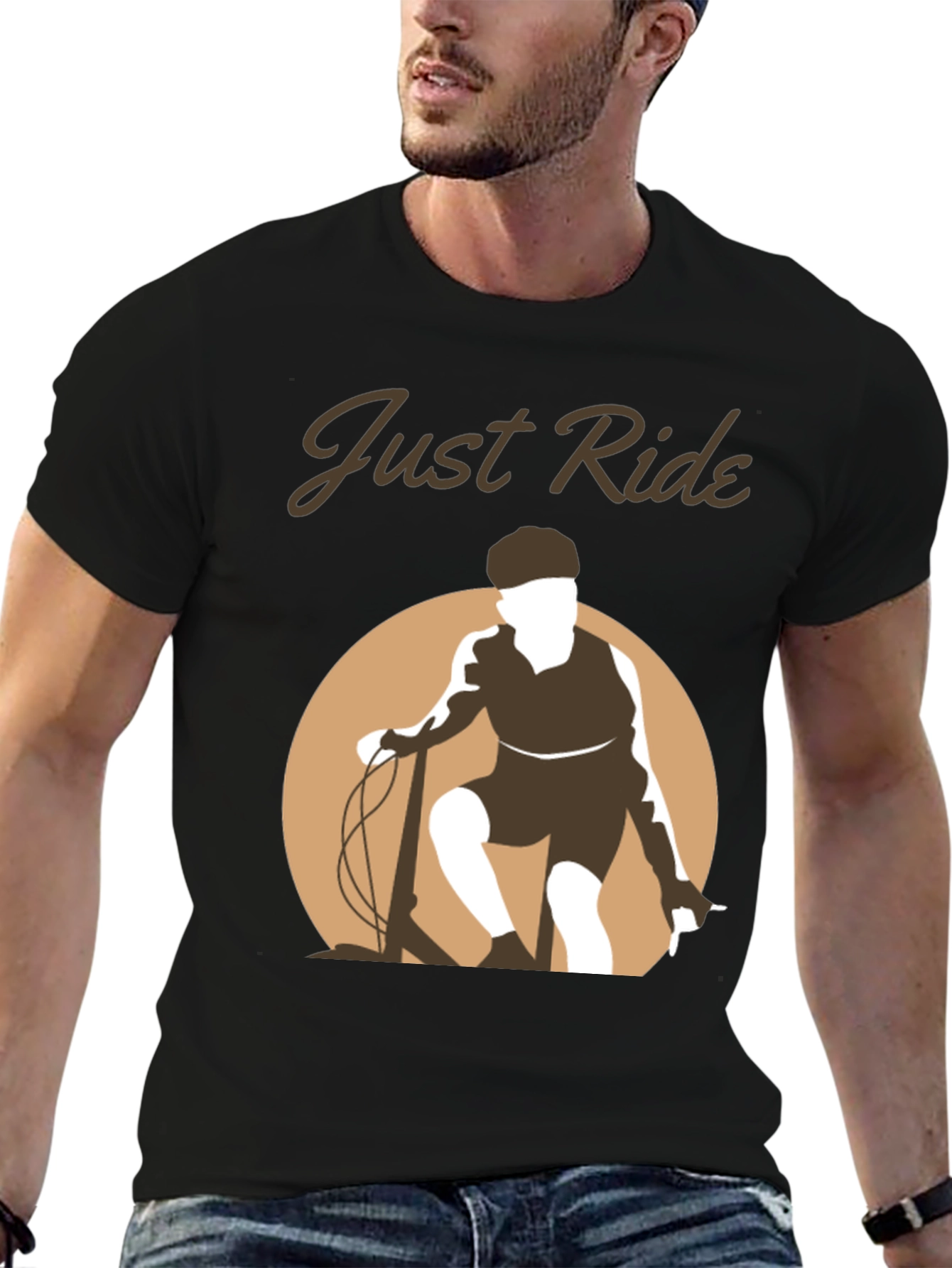 Just Ride Black Graphic Tee